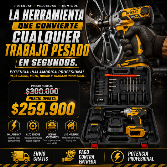 PISTOLA DE IMPACTO INALAMBRICA DEWALT® XR 128 VOLTIOS